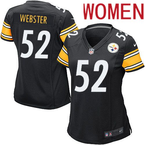 Women Pittsburgh Steelers #52 Mike Webster Nike Black Game Player NFL Jersey->women nfl jersey->Women Jersey